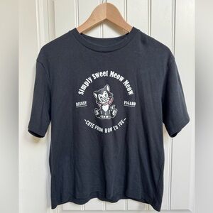 Uniqlo x Disney Figaro Relaxed Fit Graphic Cropped T Shirt. Size S